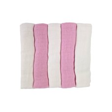 MS14-P: Pink 5 Pack Muslin Squares